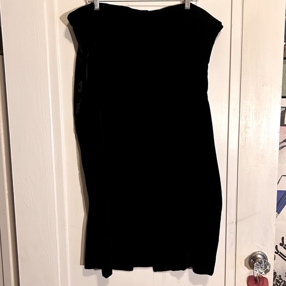 Scott McClintock Skirt Womens Plus Size 24 Black Velvet-look Velour Zip Up Vtg - Picture 1 of 5